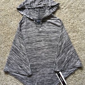 NWT Amy Byer Grey Hooded Poncho Top OS S M L